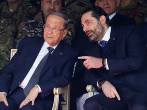 الرئيس ميشال عون ورئيس حكومة تصريف الأعمال في لبنان سعد الحريري