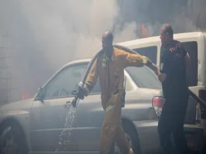  حريق اندلع في السجن العسكري رقم 4 بقاعدة تسريفين