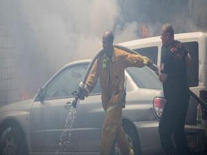  حريق اندلع في السجن العسكري رقم 4 بقاعدة تسريفين