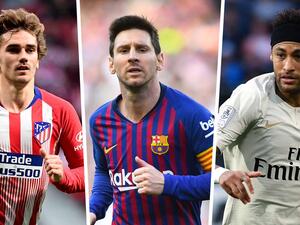 نيمار وميسي وغريزمان