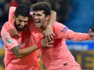 آلينيا وسواريز يقودان برشلونة لفوز جدبد