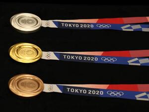Medals being produced using metal recycled from mobile phones and other small electronic devices