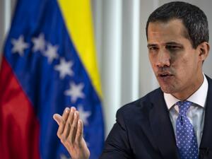 Venezuelan opposition leader and self-declared president Juan Guaido offers an interview to AFP in Caracas on May 6, 2019.  (Ronaldo SCHEMIDT / AFP)