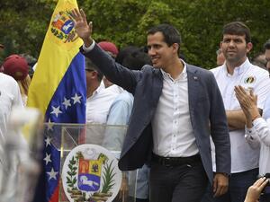 Venezuelan opposition leader Juan Guaido on Saturday urged his supporters once again to protest nationwide against President Nicolas Maduro, who has slowly ratcheted up the pressure on the lawmaker since a failed military uprising. (RONALDO SCHEMIDT / AFP)