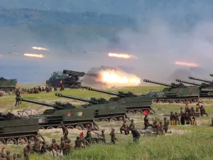 Korean People's Army (KPA) personnel launch missiles during a target strike exercise at an undisclosed location in North Korea. (AFP)