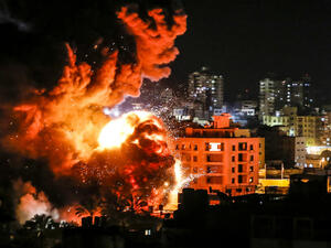 At least 34 Palestinians, including eight children, were killed and dozens injured in the Israeli attacks. AFP