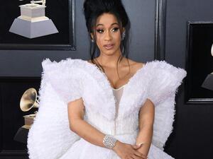 Cardi B wears Ashi Studio at the Grammy Awards on January 28, 2018. (AFP)
