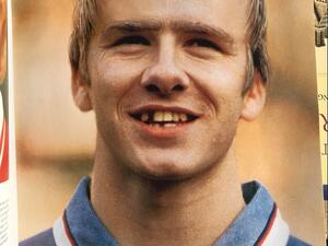 Prediction: The picture (seen above), first published in Four Four Two in 1998, shows the footballing legend 'in 2020' - with missing teeth, thinning grey hair, and very wrinkled skin. (Twitter)