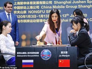 Shohreh Bayat,looks on before the match during the 2020 International Chess Federation (FIDE) Women's World Chess Championship in Shanghai on January 11, 2020 (AFP/ File Photo)