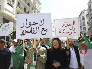 Algerians gather during an anti government demonstration in the capital Algiers on April 26, 2019. (Algerians gather during an anti government demonstration in the capital Algiers on April 26, 2019.  (AFP)