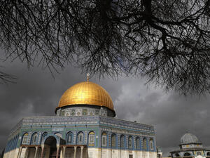 The Dome of the Rock in Jerusalem’s Old City in Al-Aqsa mosque compound. (Ahmad Gharabli / AFP)