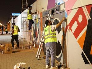 Top Saudi graffiti artists are taking part in the beautification drive in Riyadh. (SPA)