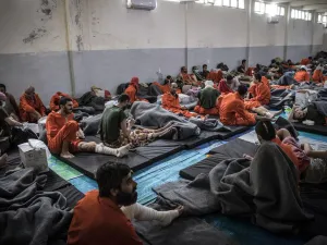 Kurdish sources say around 12,000 Isis fighters including Syrians, Iraqis as well as foreigners from 54 countries are being held in Kurdish-run prisons in northern Syria (Picture: AFP)