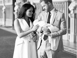 The Duke and Duchess of Sussex with their newborn son Archie Harrison Mountbatten Windsor. (AFP/ File)