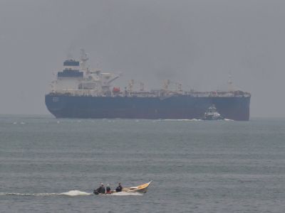 A cargo vessel sails at the Maracaibo Lake in Maracaibo, Zulia State, Venezuela, on May 2, 2024. AFP U.S. launches first Pacific strike on suspected cartel vessel, expanding anti-drug campaign