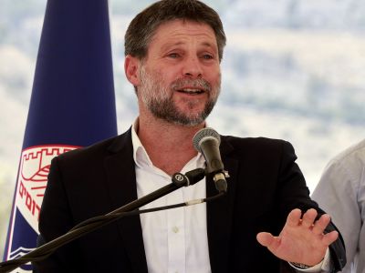 Israeli far-right Finance Minister Bezalel Smotrich speaks during a a press conference near the settlement of Maale Adumim, in a land corridor known as E1, outside Jerusalem in the occupied West Bank, on August 14, 2025. AFP Israeli finance minister’s insult to Saudi Arabia sparks outrage