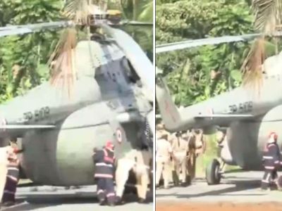 Indian President Droupadi Murmu's helicopter broke. (X/ video screenshot) Indian President Droupadi Murmu