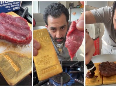 Cooked on pure gold bars: Jeweler serves $450,000 steak
