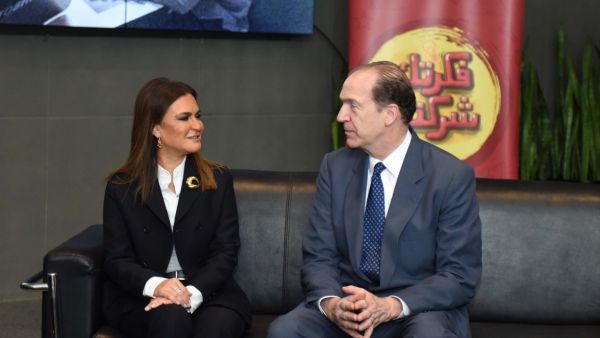 World Bank President David Malpass and Egypt's Minister of Investment and International Cooperation Sahar Nasr