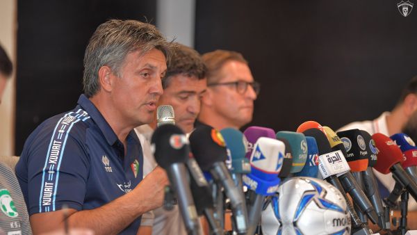 Croatian coach of the Kuwaiti soccer team speaking in the press conference (Photo: KUNA)