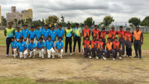 Members of Simply Cricket and Gopalan School teams pose before their match in Bangalore. - Supplied photo