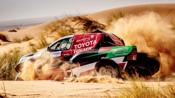 Saudi ace Yazeed Al-Rajhi in a Toyota Hilux in action during the Rally of Morocco where he finished fifth overall last week. (Photo/Supplied)