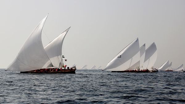  The first stage of Dubai's traditional rowing boat race