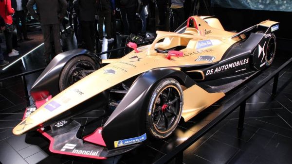 The Spark SRT05e (pictured in black and gold Techeetah livery at the 2018 Paris Motor Show) made its Formula E competition debut in the Diriyah E Prix. — Courtesy photo