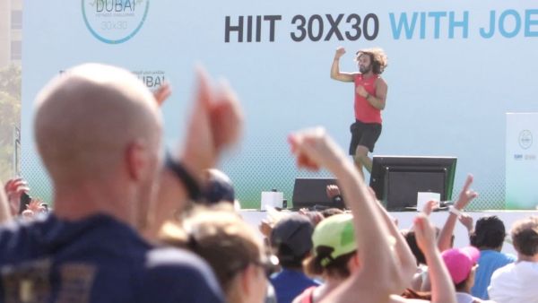 The aim was to break his 2017 world record of 3,804 participants and to support the ongoing Dubai Fitness Challenge. (Photo: Rahul Gajjar/KT)