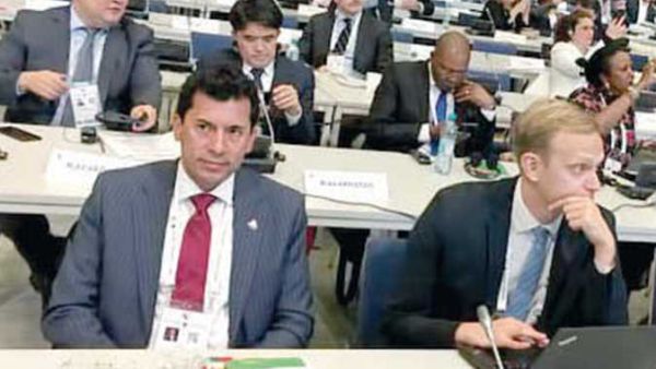 وزير الرياضة المصري خلال حضوره اجتماعات الوكالة الدولية لمكافحة المنشطات