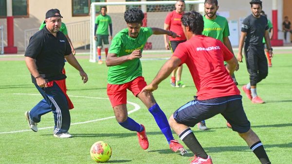 Action from the Galadari Football Championship at Al Quoz Dubai. (Photo: Shihab/Khaleej Times)