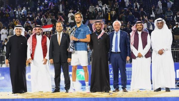  Russia’s Daniil Medvedev was crowned champion of the inaugural Diriyah Tennis Cup. (SPA)