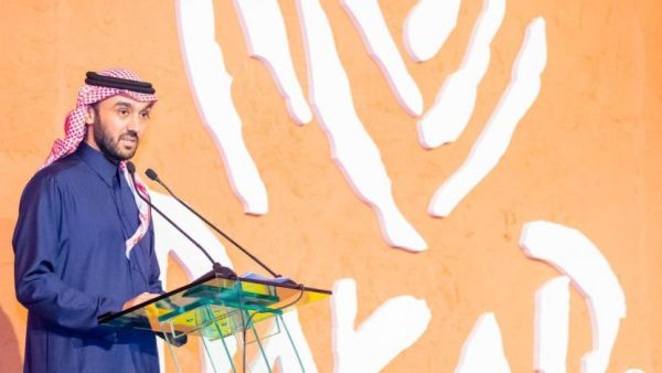 Chairman of Saudi Arabia's General Sports Authority Prince Abdulaziz bin Turki al-Faisal speaks during an event to unveil the 2020 Dakar Rally route. (Photo: SPA)