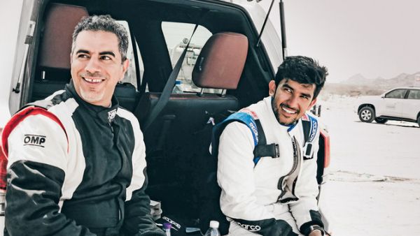 Talal Bader, right, with his co-pilot. (Photo: TB Motorsports)