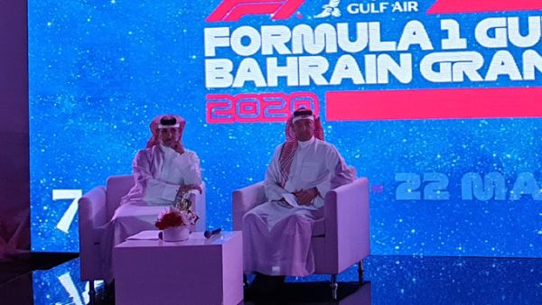 Shaikh Salman and Captain Al Alawi at the press conference