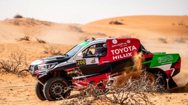  Yazeed Al-Rajhi in action during the opening 227 km selective section of the 15th Hail Nissan Rally. (Photo: Supplied)