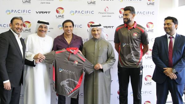 New UAE coach Robin Singh (third from left) with members of the Emirates Cricket Board on Wednesday. (Photo: Juidin Bernarrd)