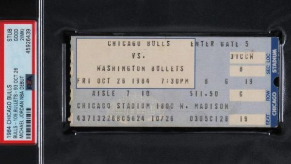  A ticket from Michael Jordan's NBA debut, which sold for 24,907.50 on Thursday, was the latest item to see a surge in price since ESPN's The Last Dance documentary series aired in April and March. (Photo: Huggins & Scott)