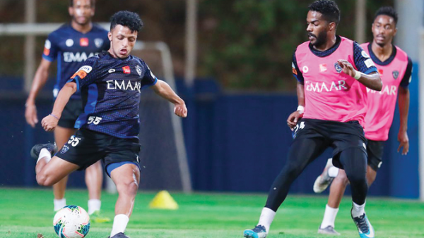 Al Hilal players during a training session on Friday. (Twitter photo)