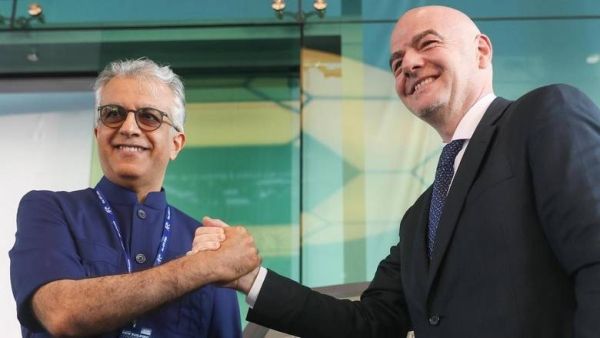Fifa president Gianni Infantino (right) with AFC president Sheikh Salman bin Ebrahim Al Khalifa. - Agencies file