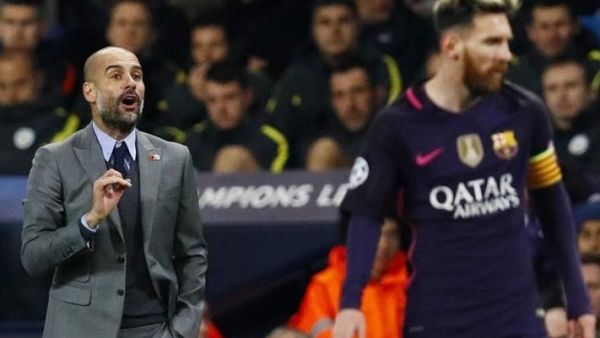 صورة أرشيفية لميسي وغوارديولا