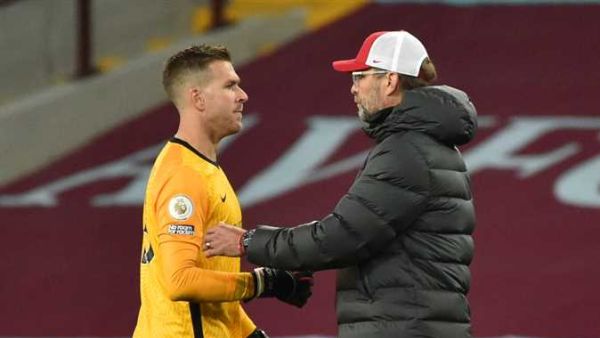 كلوب وأدريان عقب مباراة ليفربول وأستون فيلا