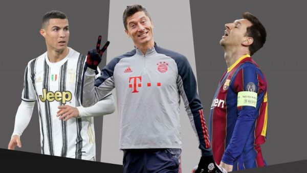 ميسي وليفاندوفسكي ورونالدو