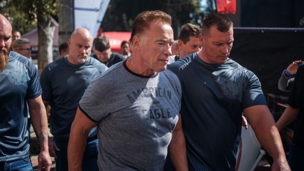US actor and former California Governor Arnold Schwarzenegger (C) is seen at the Arnold Classic Africa, a multi-sport festival held at the Sandton Convention Centre in Johannesburg, South Africa. (Michele Spatari / AFP)