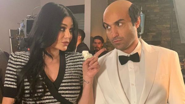 Ahmed Fahmy posted a picture from behind the scenes next to Haifa ahmadfahmy_official Instagram