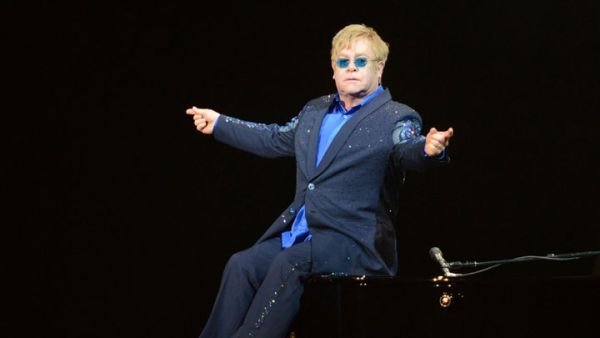 British singer Elton John performs in Shanghai. (AFP / PETER PARKS)