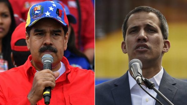 Combination picture shows Venezuelan President Nicolas Maduro (L) and opposition leader Juan Guaido. (Juan Barreto, Yuri Cortez, AFP)