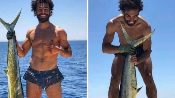 The footballer posted the images of himself fishing to social media. (Twitter)