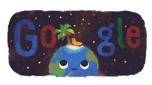 Google is marking the start of the summer solstice in the Northern Hemisphere with a new Doodle. (Image courtesy of Google)