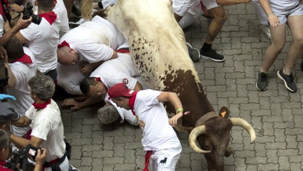 Three people were hospitalized after the first day of the famed Running of the Bulls festival in Pamplona. (AFP/ File Photo)